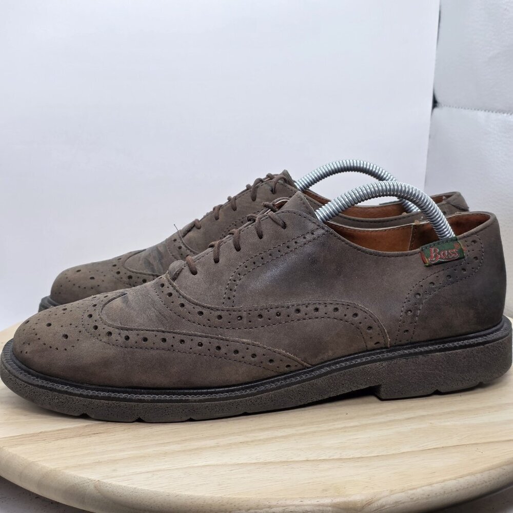 GH Bass & Co Mens Leather Wingtip Style 5519 Oxford Shoes  Size 9.5 M‎